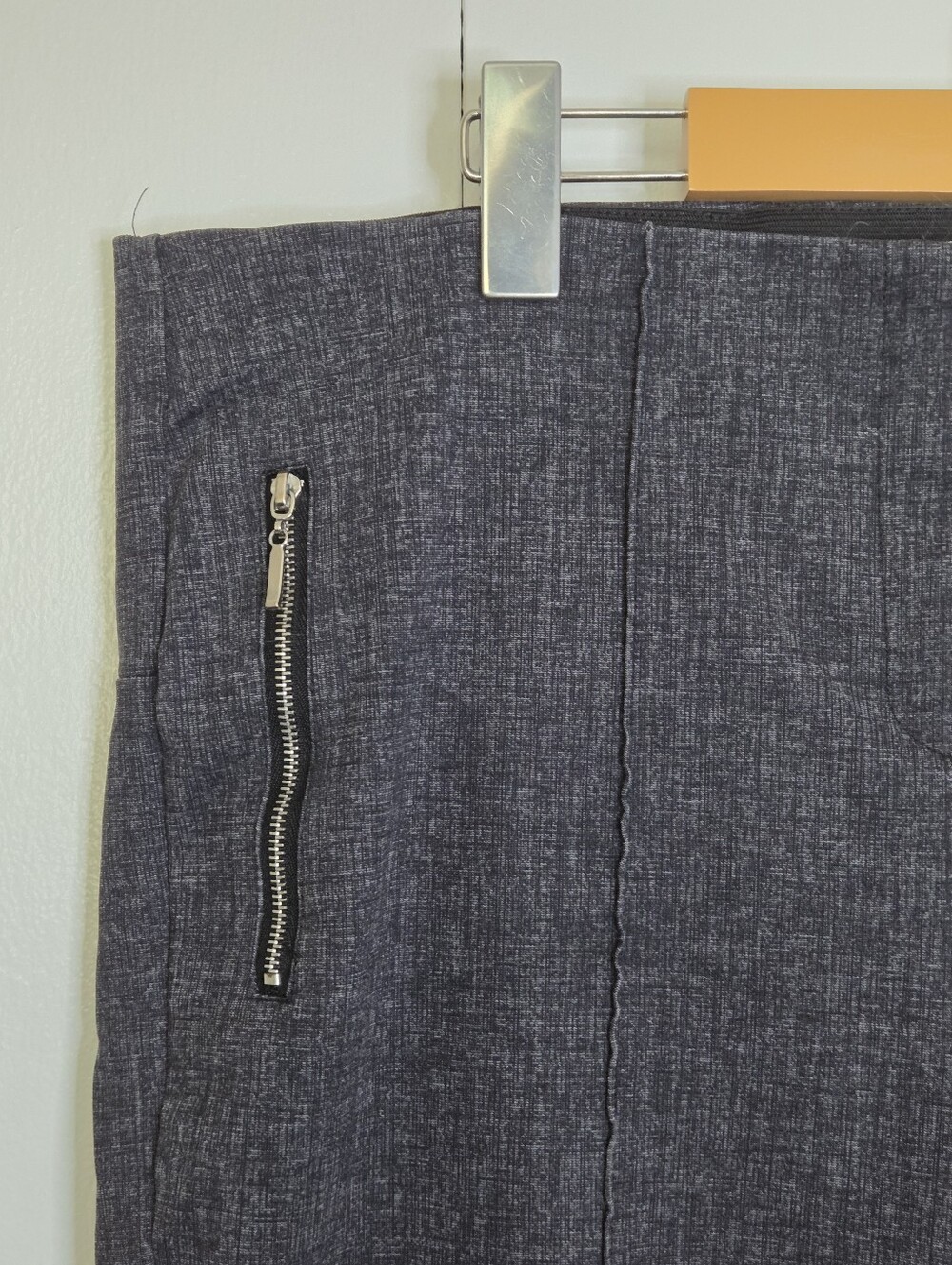 89th & Madison Women's XL Charcoal Waistless Dress Pant Double Zipper Front